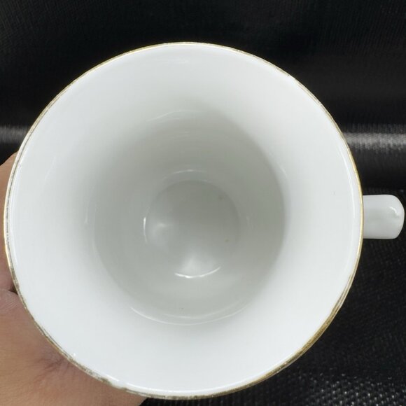 Vintage German Fine Porcelain Pedestal Single Cup Mug Poppy Red Flower Pattern - Picture 6 of 7